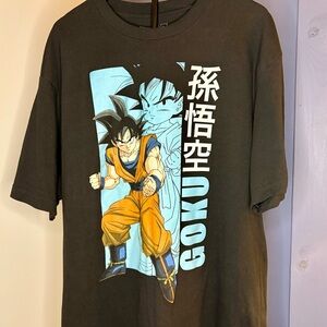 Black Graphic T-Shirt with Anime Dragon Ball Z Design